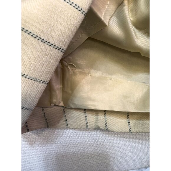 Vintage Talbots Womens Pinstripe Wool Blend Trousers Size 14 Beige Lined - Picture 10 of 15